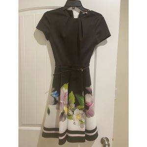 Ted Baker floral skater dress with belt